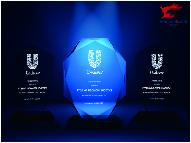 PT SEINO INDOMOBIL LOGISTICS RECEIVED THREE AWARDS AS THE BEST TRANSPORTER OF PT UNILEVER INDONESIA, TBK.